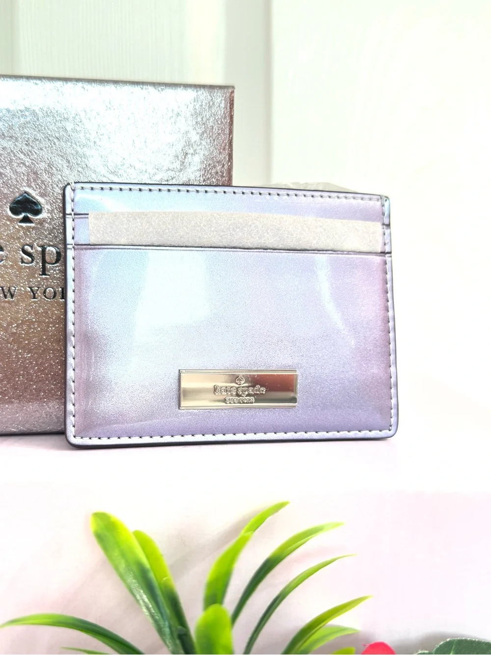 KATE SPADE ~ KS New York Kenzie Iridescent Lavender Card Holder